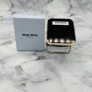 Miu Miu Beauty Mirror Black Gold Rectangular Compact Mirror Limit 2.5in-BOX-NEW